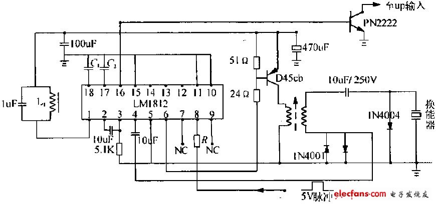 Driving and receiving circuit of ultrasonic transducer composed of LMISI2