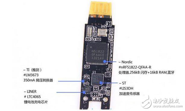 Demolition of "MCU + low-power Bluetooth + sensor + power supply" composed of six groups of wearable