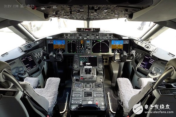 Boeing 787 passenger aircraft cockpit