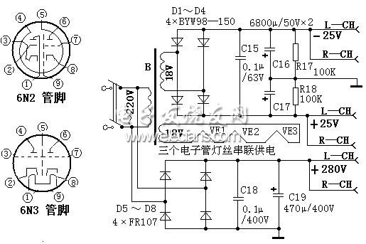 The whole power supply circuit diagram