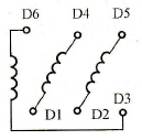 Schematic diagram of six wire ends in the junction box