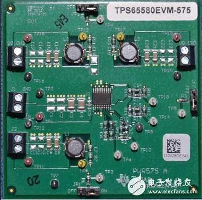 Three-channel synchronous buck converter reference design based on TPS65580