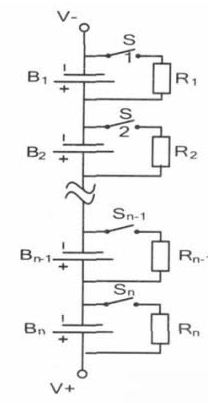 Figure 1 Structure diagram of resistance discharge equalization circuit