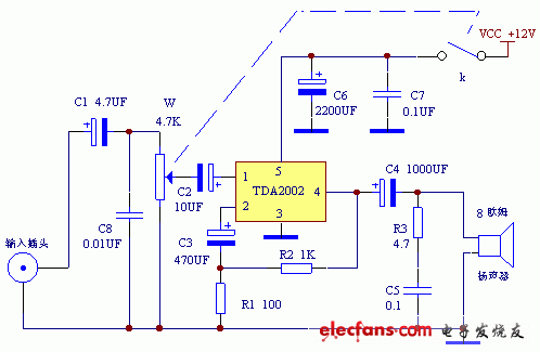 Built-in microcomputer active speaker