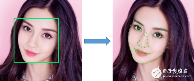 Example of face registration result (green points indicate facial landmarks)