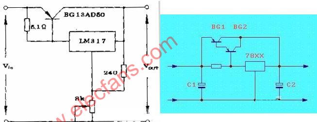 Lm317 current expansion circuit diagram