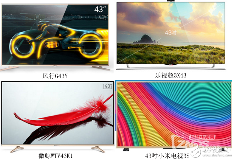 Smart TV 4 giants Xiaomi, LeTV, popular and micro whale 43-inch TV comparison Hengping