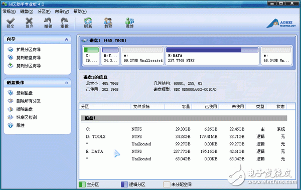 Partition assistant interface