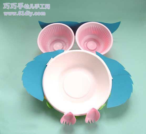 Kindergarten environmental protection manual teaching plan - paper bowl owl