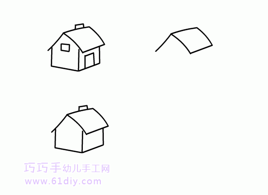 Baby loves to draw - small house stick figure