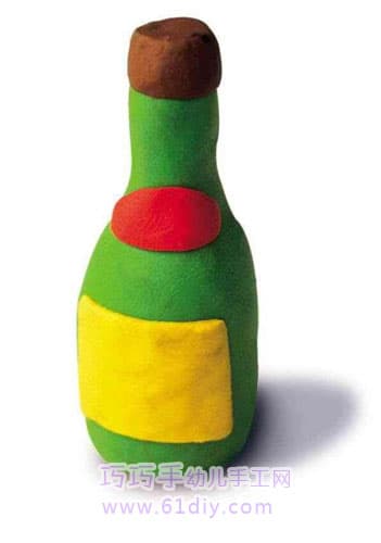 Appreciation of children's plasticine works - wine bottles