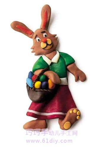 Children's plasticine works appreciation - rabbit