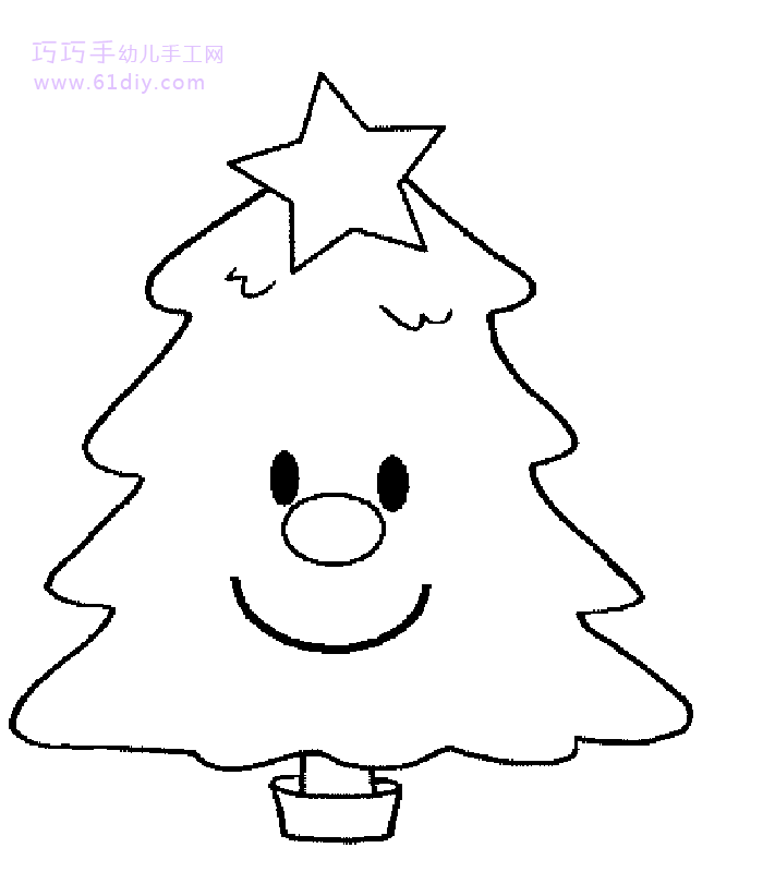 Children's Graffiti - Christmas Tree Stick Figure