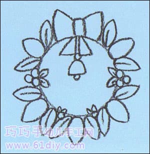 Christmas wreath drawing 3