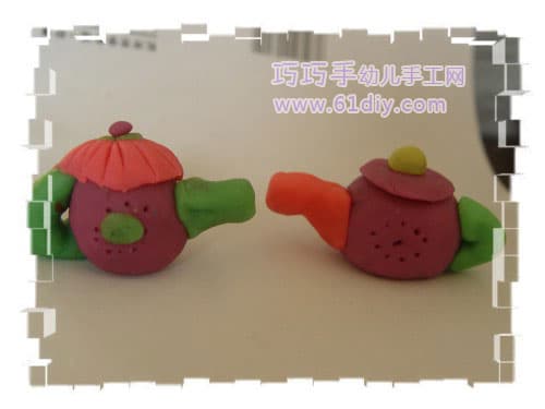 Plasticine teapot