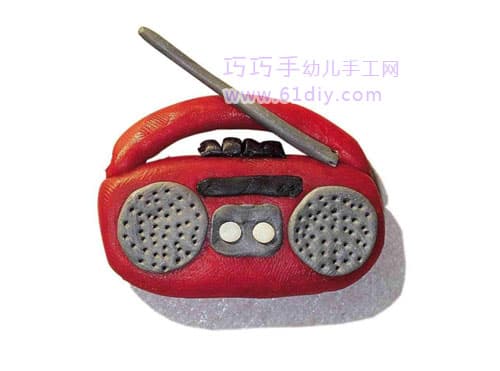Children's plasticine works - tape recorder