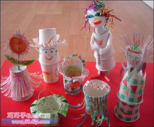 Paper cup doll works