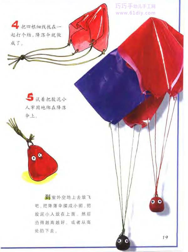 Plastic bag parachute production