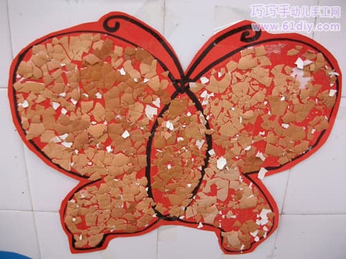 Kindergarten handmade - eggshell butterfly stickers