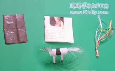 Cardboard making white dragon horse