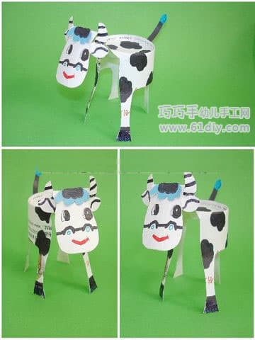Paper cup handmade works - cows