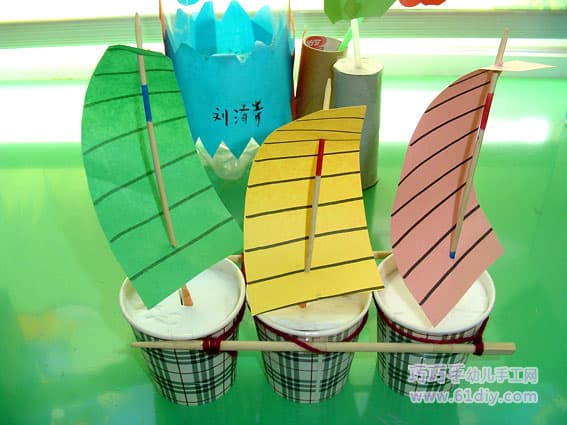 Paper cup chopsticks handmade - sailing