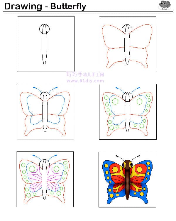 Butterfly's drawing steps
