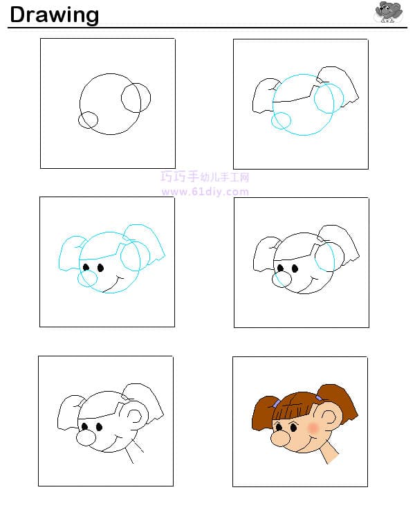Character - girl's drawing steps