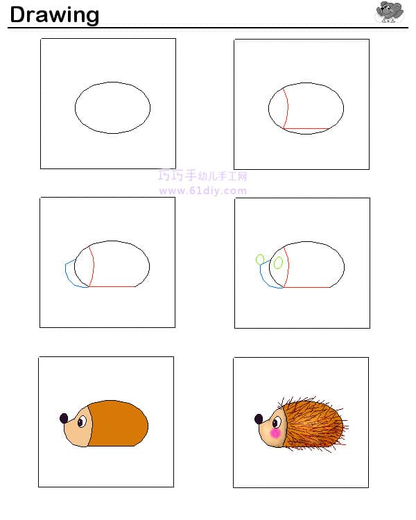 Hedgehog painting steps