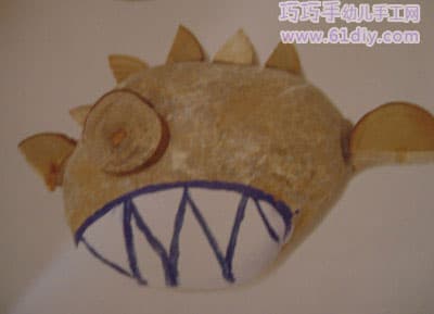 Cute pattern of stone collage - fish