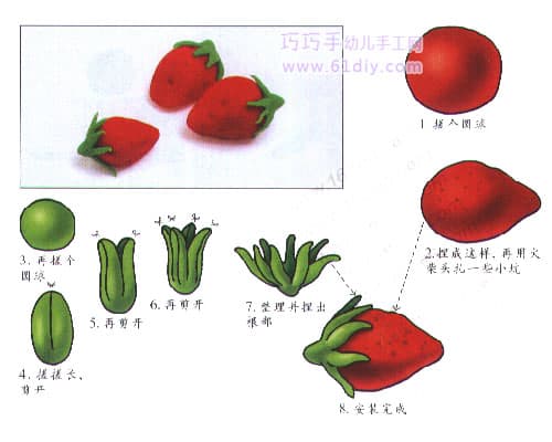 Children's Plasticine Tutorial - Strawberry
