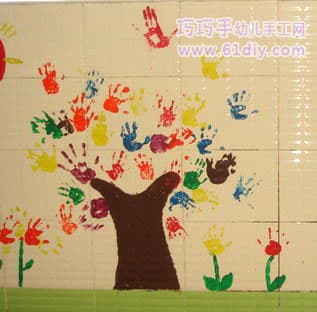 Hand prints - colorful trees