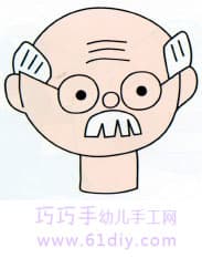 Stick figure of grandfather's head