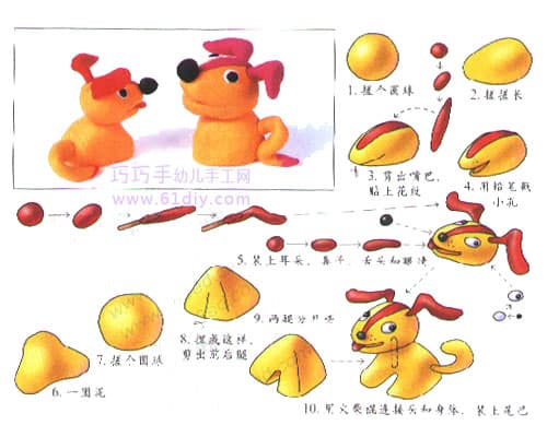 Children's plasticine making - puppy