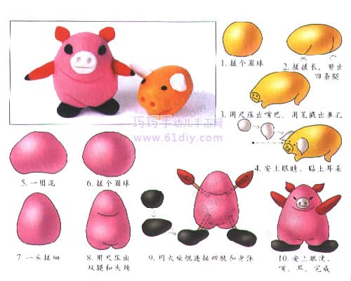 Plasticine making piglet tutorial
