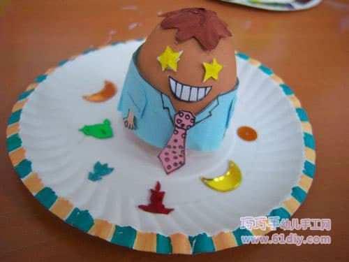 Eggshell handmade doll - Mr. Hapy Egg