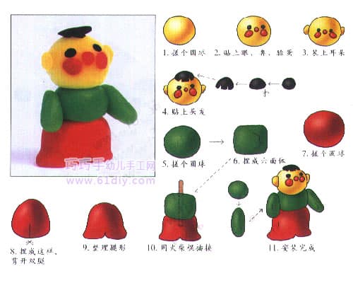 Character Color Mud Tutorial - Xiaoer Lang (boy)