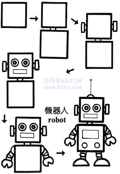 Robot Stick Figure 2 (square change)
