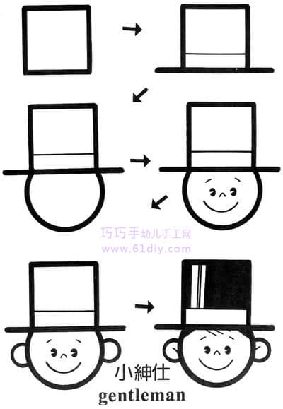 Character avatar stick figure - little gentleman (square change)