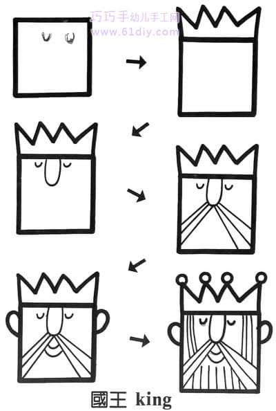 Character avatar stick figure - King (square change)