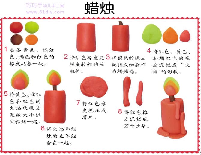 Clay tutorial for children - candles