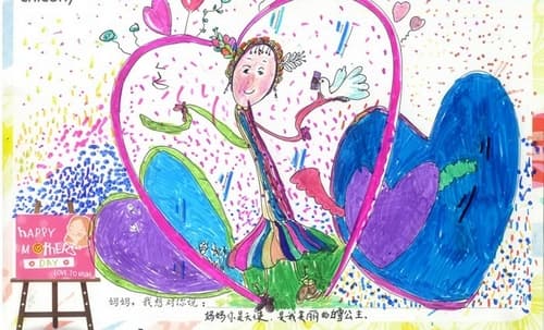 Children's paintings for mothers on Mother's Day