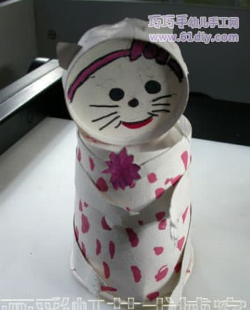 Animal paper cup - small flower cat