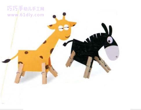 Handmade works: deer and small donkey