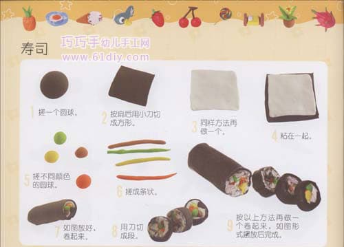 Food color clay - sushi