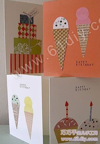 Handmade birthday card - use of used magazines