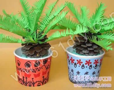 Handmade iron tree (disposable paper cup)