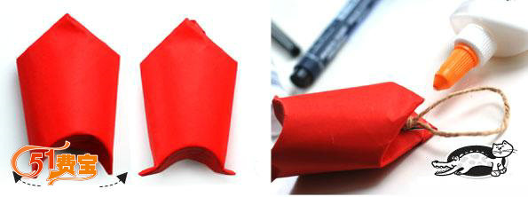 DIY Christmas ornaments, how to use paper core tube to make Q version of Santa