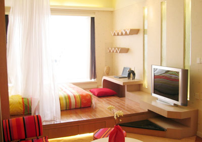 Open bedroom design effect Simple living space