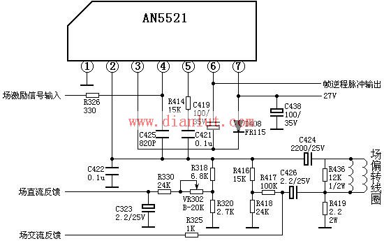AN5521 field scanning power amplifier application circuit diagram